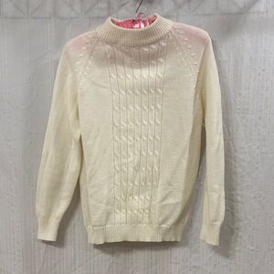 Vintage Cable Knit Mock Neck Sweater